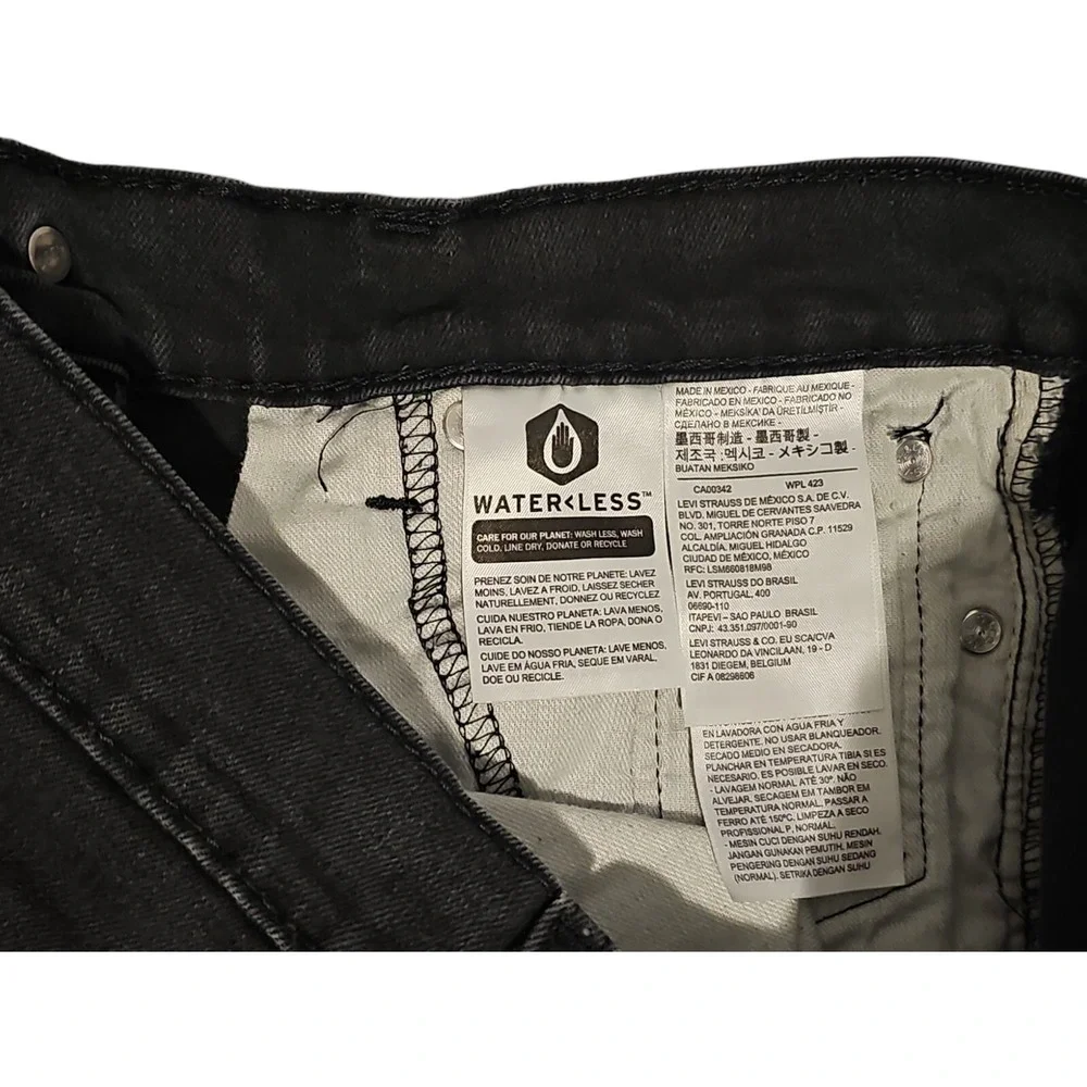 Levis‎ Mens Black 511 Performance Slim Straight Stretch Denim Jeans Size 29x30